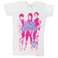 Jonas Brothers Pink And Glitter Group Juniors White Tee Shirt