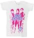 Jonas Brothers Pink and Glitter Group Juniors White Tee Shirt