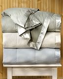 Ritz-Carlton Satin Trim Down Blanket- Clover/Sage- Queen Size