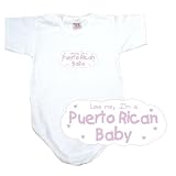 BABY BODYSUIT WHITE  PINK CLOUD LOVE ME , I'M PUERTO RICAN  PUERTO RICO 0 - 3 Months