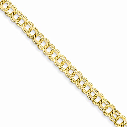 14k Yellow Gold 7in 6.5mm Solid Double Link Charm Bracelet 7"
14k Yellow Gold 7in 6.5mm Solid Double Link Charm Bracelet 7"
