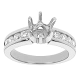 18k White Gold with Platinum Prong Head Engagement Setting with Channel-Set Round Diamonds (G-H/VS, 1/2 ct. tw.)