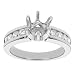 18k White Gold with Platinum Prong Head Engagement Setting with Channel-Set Round Diamonds (G-H/VS, 1/2 ct. tw.)