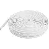 Ratio 2:1 7mm Dia White Polyolefin Heat Shrinkable Tube 10M 32.8ft