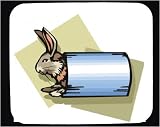 Decorated Mouse Pad with background, cage, rabbit, animal, square