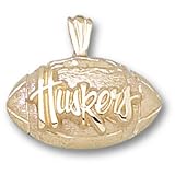 University of Nebraska Huskers Football Pendant (Gold Plated)