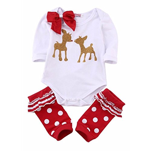 Weixinbuy Newborn Baby Boy Girl Christmas Pattern Bodysuit Romper Jumpsuit Outfits