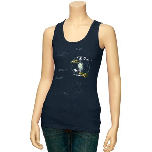 NBA Denver Nuggets Ladies Navy Blue Side Logo Tank Top (X-Large)