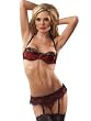 SeXy Lace Bra Thong Panty Garter Belt 3 Pc Set M or L