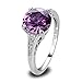 LingMei 10mm*10mm Round Cut Cz Created Women's Purple Stone Ring US Size