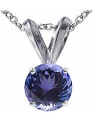 1.50 CT Tanzanite Solitaire Pendant 14K Gold