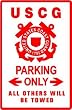 COAST GUARD PARKING sign * st rescue boat