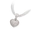 14k White Gold & Pave' Diamond Heart Pendant / Enhancer (0.83ctw)
