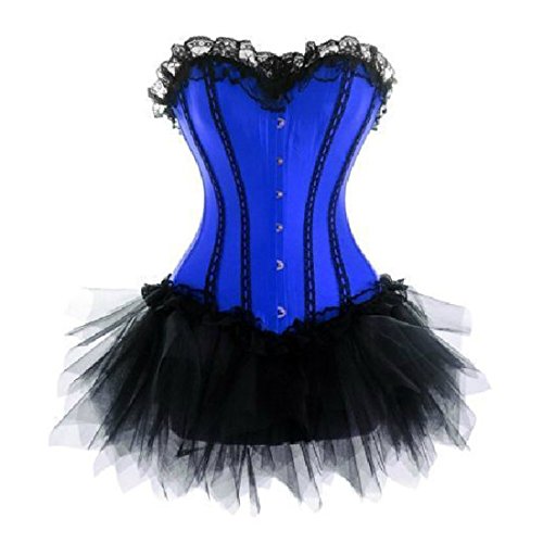 Wedding Lace up Boned Trim Corset with TUTU