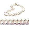 AAA Quality 17-18 Inch Double Strand Round 6-6.5mm White Akoya SaltWater Cultured Pearl Necklace