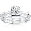 0.50 Ct Heart Shaped Diamond Solitaire Engagement Wedding Rings Set 14K SI2 GIA