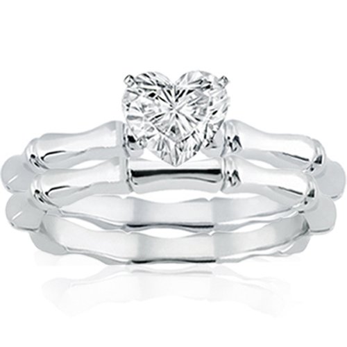 1 Ct Heart Shaped Solitaire Diamond Engagement 