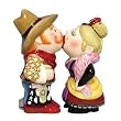 Kissing Cowboy & Saloon Girl Salt & Pepper Shakers Set
