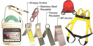 Rooftop Bucket of Safe-Tie, HUV, 3 Reusable Anchors, VLA-50