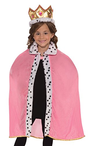 Forum Novelties Girls Pink Queen Cape and Crown Costume, One Size, One Color