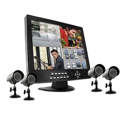 Defender SENTINEL11 4 CH H.264 15-Inch LCD-DVR Security System with Mobile Phone Access and 4 Indoor/Outdoor Night Vision Surveillance Cameras