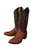 Resistol Ranch 'M3130' Crocodile Cowboy Boots Mens - Tan