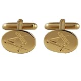 Hard Gold plated cufflinks Masonic hand engraved