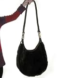 Brown Sheared Mink Oversize Hobo Bag