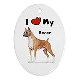 I Love My Boxer Ornament (Oval)