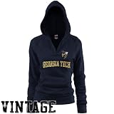 Georgia Tech Yellow Jackets Ladies Navy Blue Rugby Vintage Hoody Sweatshirt