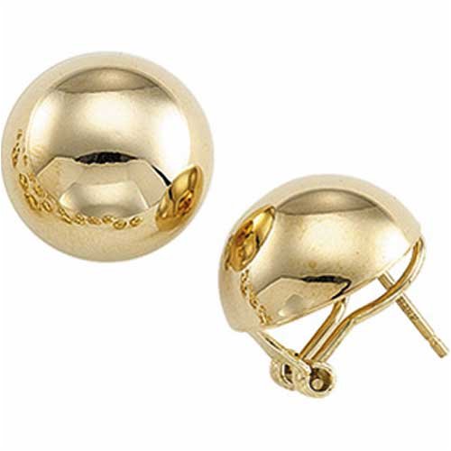 Childrens Toyshop  Jewelry : 14kt Yellow Gold Half Ball Earrings