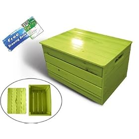 Kids Patio Toy Chest 15019 - Non-toxic Stained Fir, Indoor Outdoor, for ages 2 to 5, Free... by Colorful