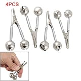 4 Pcs Metal Silver Tone Round Twin Alert Bell Fishing Rod Alarm W Clip