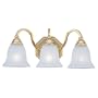 Sea Gull Lighting 4059-02 Three-Light Brass Wall and Bath Fixture, Polished Brass Finish with Satin Etched Glass Shades