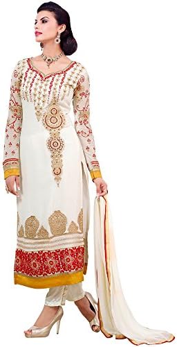 Shelina women Off White faux georgette partywear dress