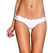 COQUETA Brazilian Waved Bikini Bottom Swimsuit Scrunch Swimwear Samba WHITE