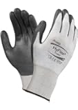 Ansell HyFlex 11-624 Dyneema/Lycra Glove, Cut Resistant, Black Polyurethane Coating, Knit Wrist Cuff, Medium, Size 8 (Pack of 12 Pairs)