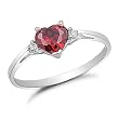 Sterling Silver Ruby Cz Engagement Ring Sizes 4 to 9