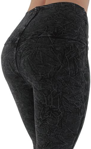 12113 - LAVO Jeans - Stretch High-Waist Acid Washed Skinny Pants in Washed Black Size L