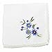 Dainty Floral Embroidered Cotton Handkerchief with Lace Trim