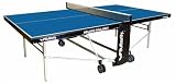 Butterfly Deluxe Rollaway Blue Table Tennis Table with bats, balls, net & post set (275L x 153W x 77cm H)