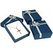 3 Blue Bowtie Pendant & Earring Display Gift Boxes