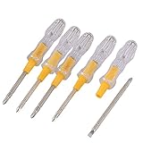 uxcell スクリュードライバービット　プラスマイナスドライバー　フィリップススロット　プラスチックハンドル　5本入り