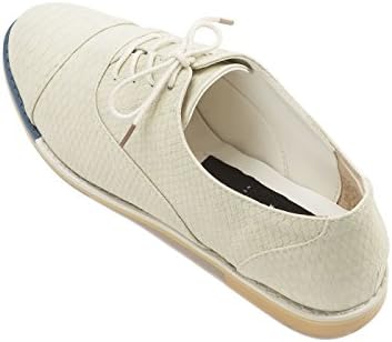 LeBunny Bleu Women's Maxfield Oxfords, Beige Embossed Leatherette, 5.5