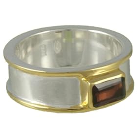 22k Gold Overlay Sterling Silver Garnet Ring by Michou by Michou