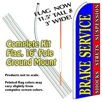 Brake Service Feather Banner Flag Kit (Flag, Pole, & Ground Mt)