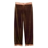 PD TG Velvet Pant w/Satin Rffl Brown