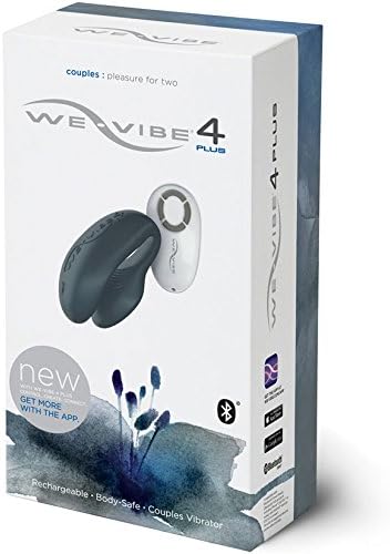We Vibe 4 Plus Rechargeable Couples Silicone Massager Waterproof Slate FREE BONUS Facial Mask x2 and 1 Pack of Facial Blotting Tissue FREE PRIORITY MAIL