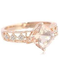 10k Rose Gold Morganite and Diamond Ring (0.021 cttw GH, Color, I2-I3 Clarity)