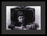 Al Pacino (Sitting B&W) Movie Framed & Matted Poster Print - 16 X 20